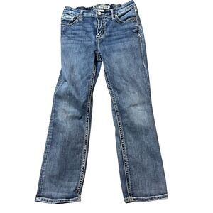 BKE Denim Hudson Straight Leg Jeans Girls Boys Size 10 Adjustable Waist Blue